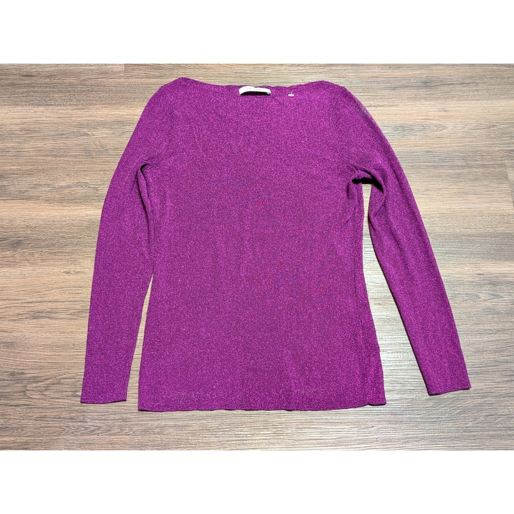 The Fold London Sentiero Top S Metallic Sparkle Bold Purple Business Casual